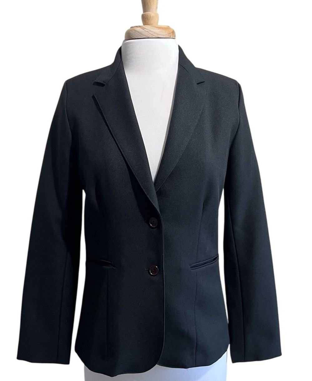 VTG Shirley of Atlanta Blazer Women 12 Black Lined Career Retro 80s
